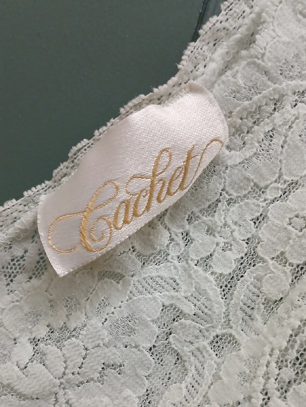 Vintage Cachet Lace Bodice Chemise Slip Dress in Pale Mint Green Size Medium - Picture 4 of 9
